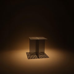 Partial Presence Aluminium Side Table & Stool by Bureau of Entropy