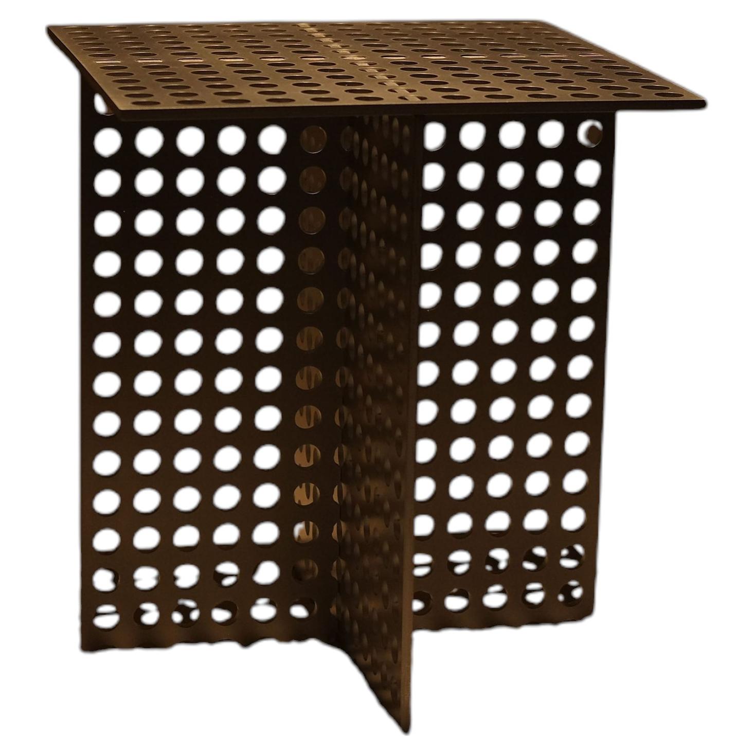 Partial Presence Aluminium Side Table & Stool by Bureau of Entropy