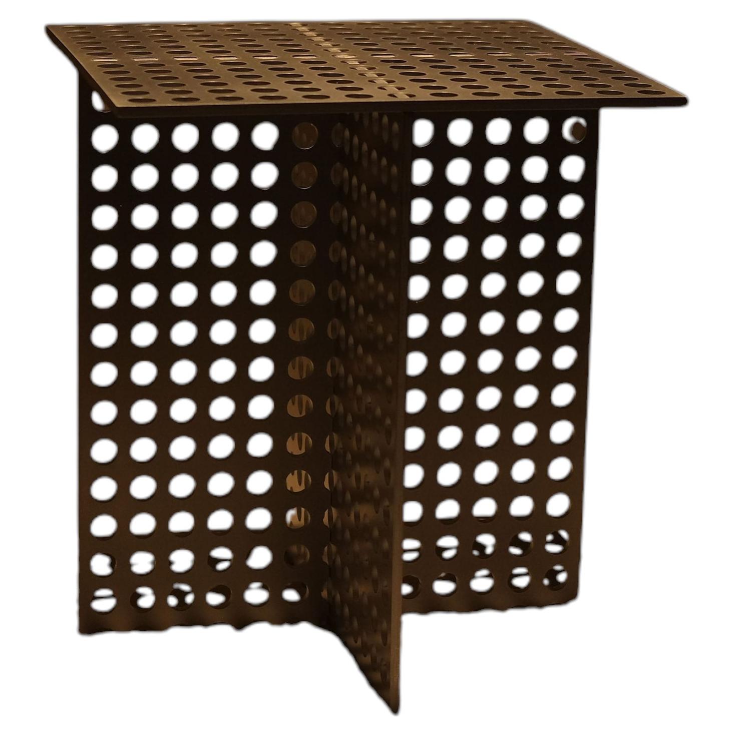 Partial Presence Aluminium Side Table & Stool by Bureau of Entropy