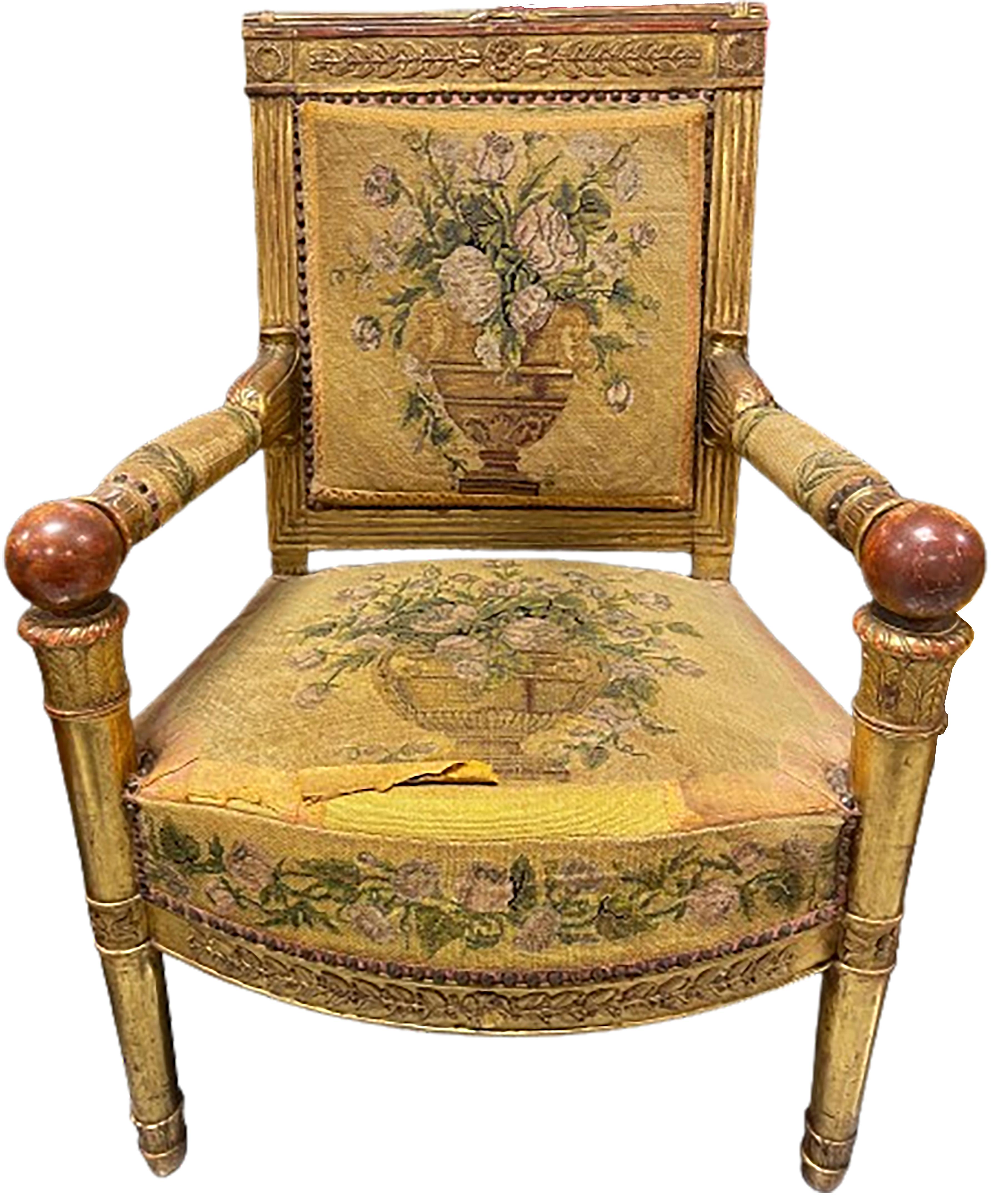 Partial Set Französische Periode Directoire Salon Periode Sitzmöbel Parcel Paint Gilding im Angebot 5