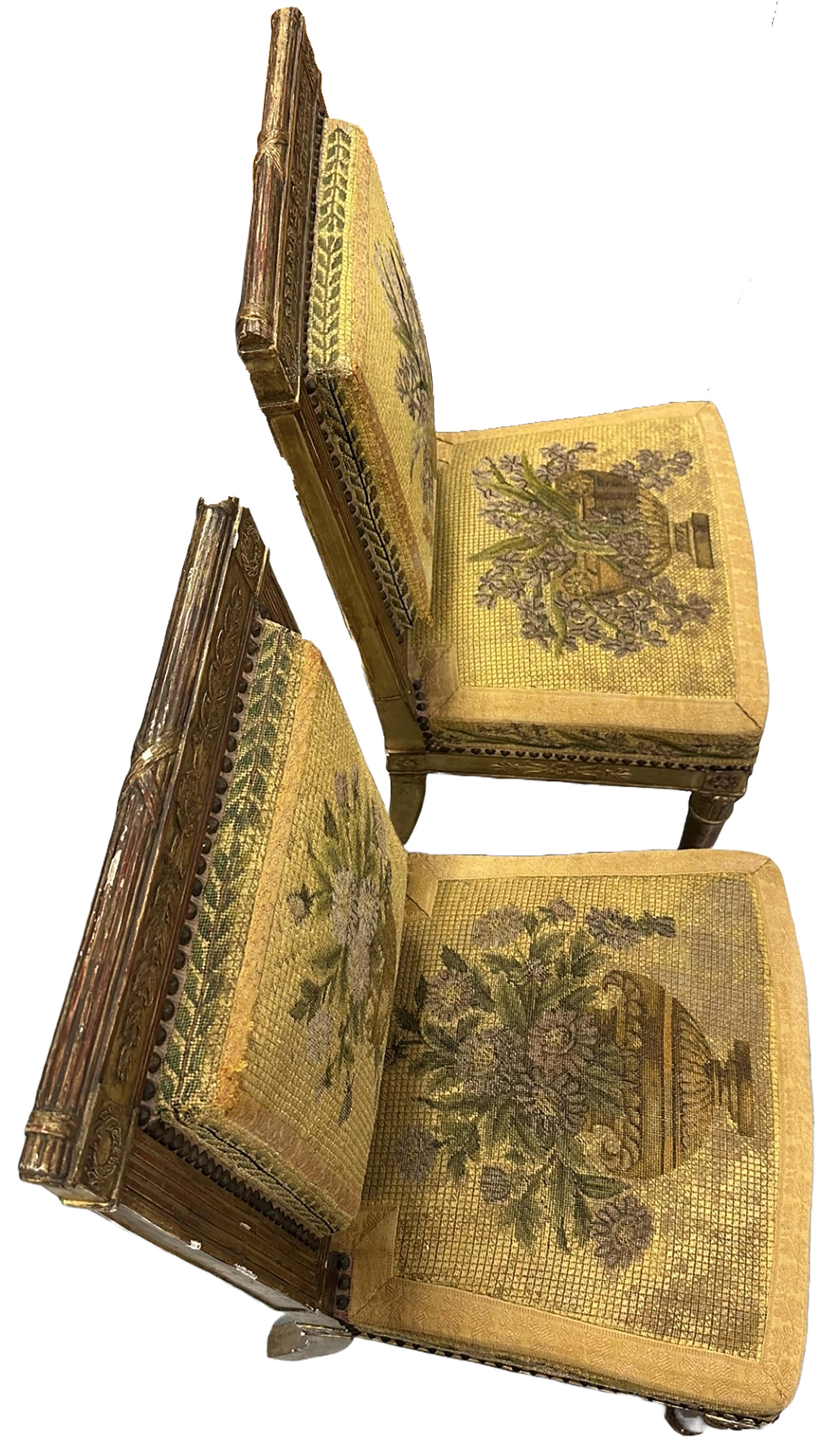 Partial Set Französische Periode Directoire Salon Periode Sitzmöbel Parcel Paint Gilding im Angebot 7