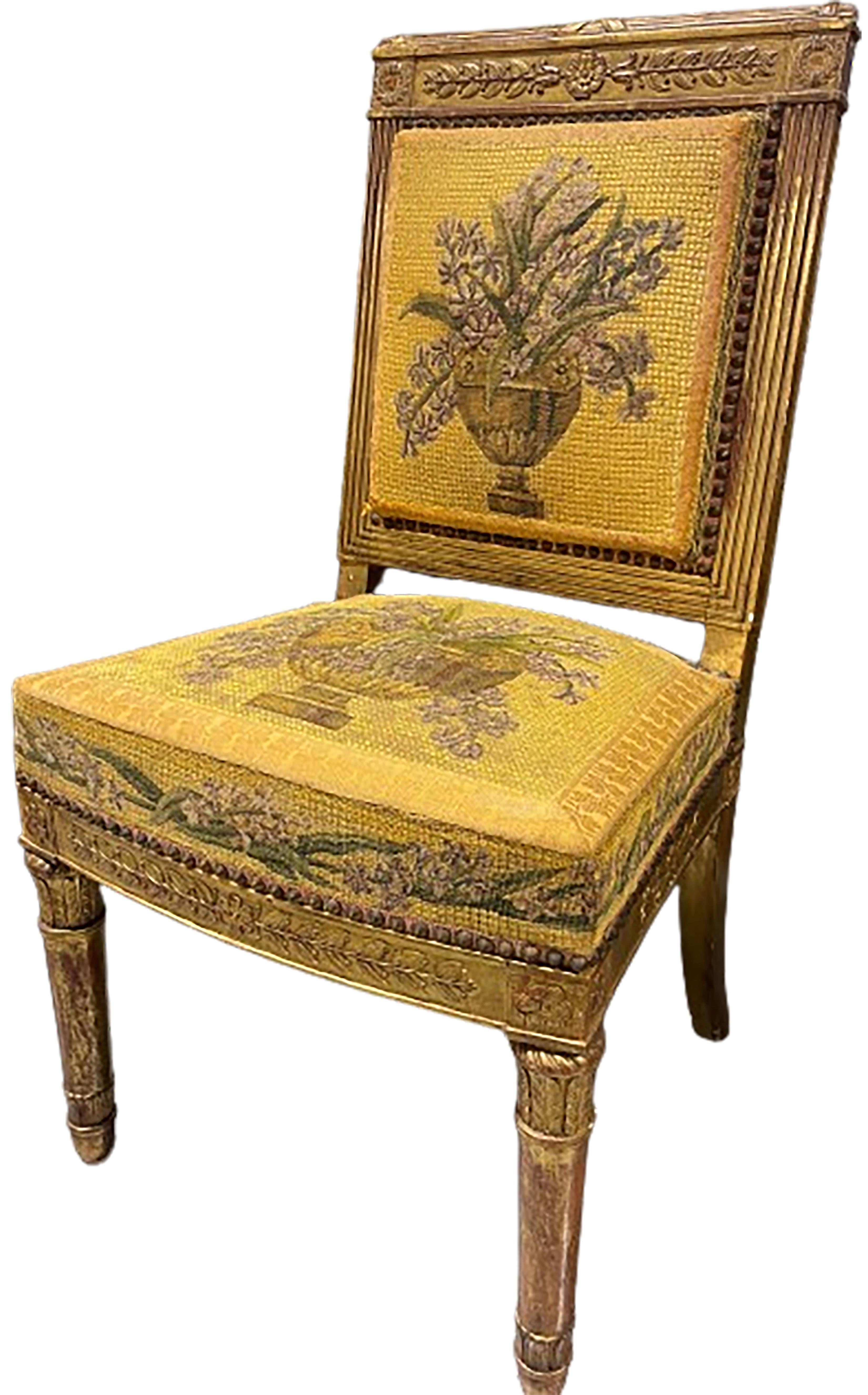 Partial Set Französische Periode Directoire Salon Periode Sitzmöbel Parcel Paint Gilding (18. Jahrhundert) im Angebot