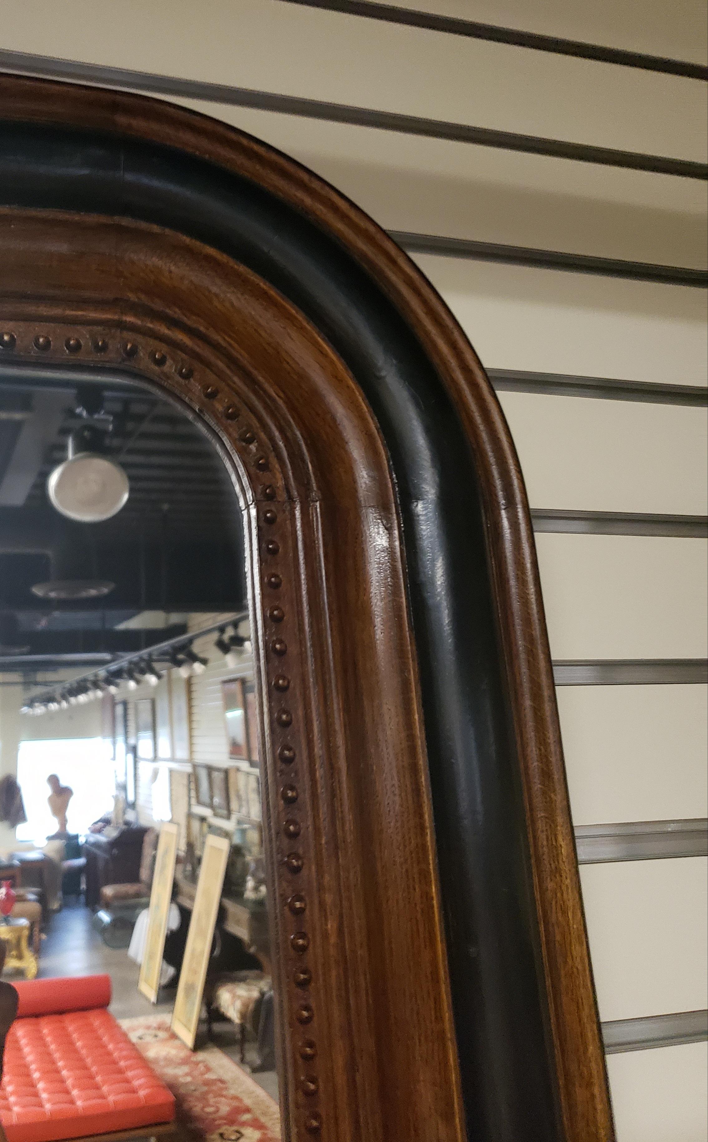 20th Century Partially Ebonized Oak Louis Phillipe Baroque Large Mirror, Circa 1920s For Sale
