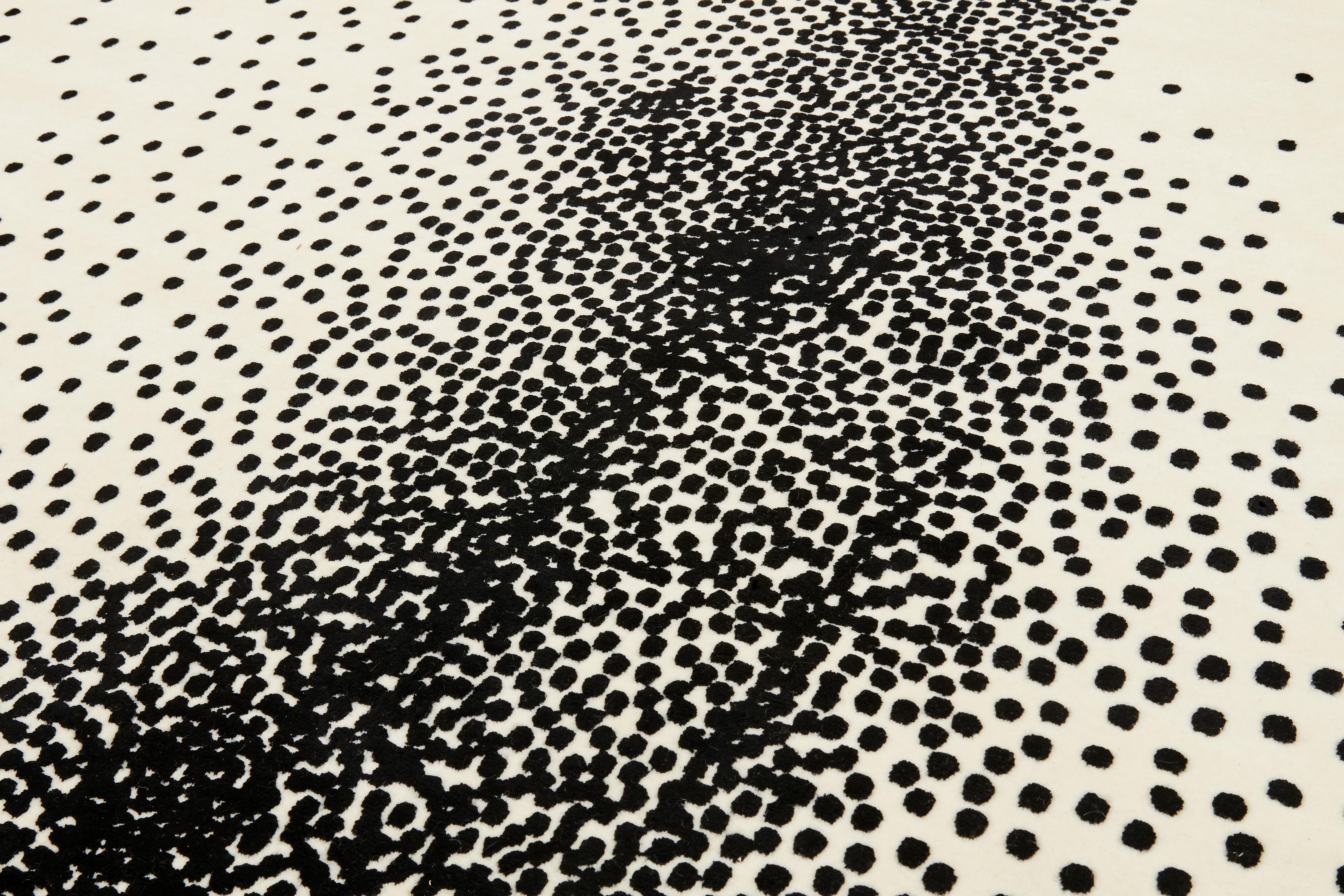 Particles-Teppich, handgeknüpft aus Wolle, 100 Knoten, Andrea Morgante (Moderne) im Angebot