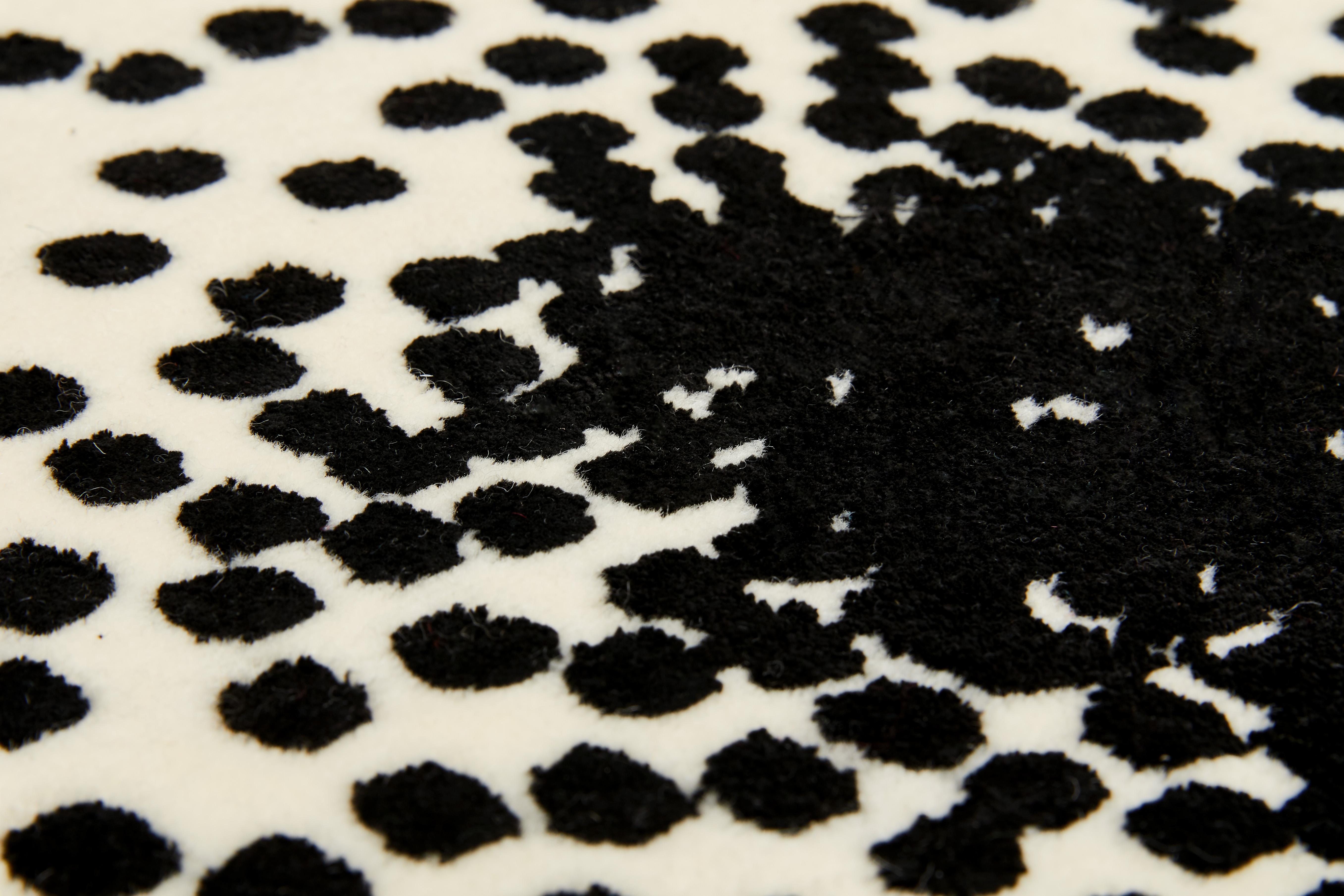 Particles-Teppich, handgeknüpft aus Wolle, 100 Knoten, Andrea Morgante (Indisch) im Angebot