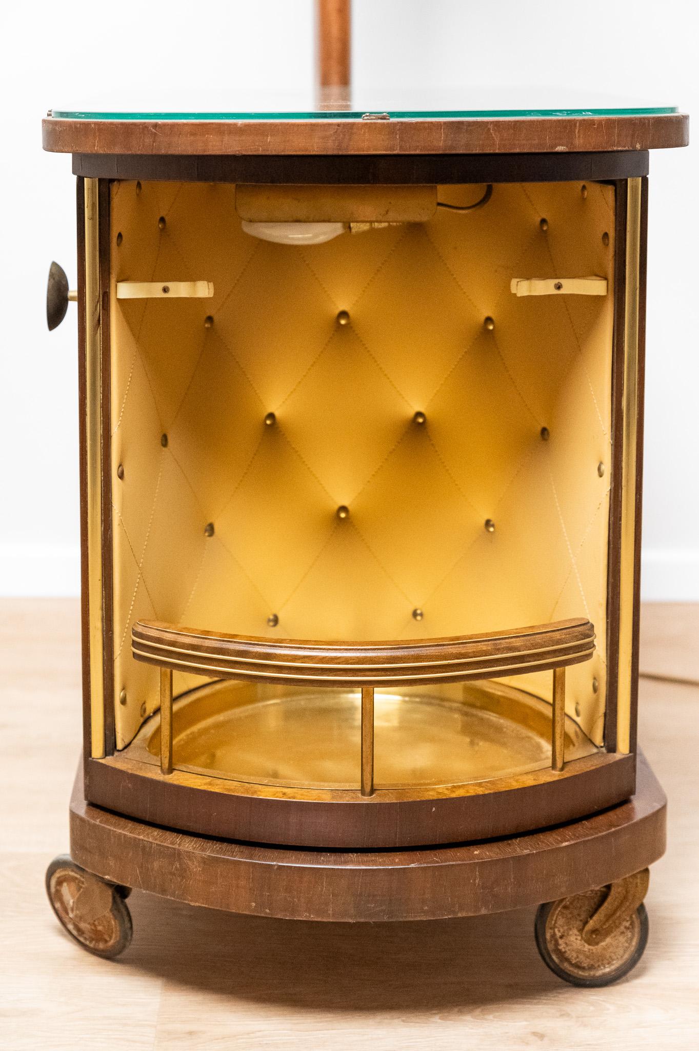 Particolare Lampada da terra Art Decò con mobiletto girevole per liquori incorpo in vendita 8