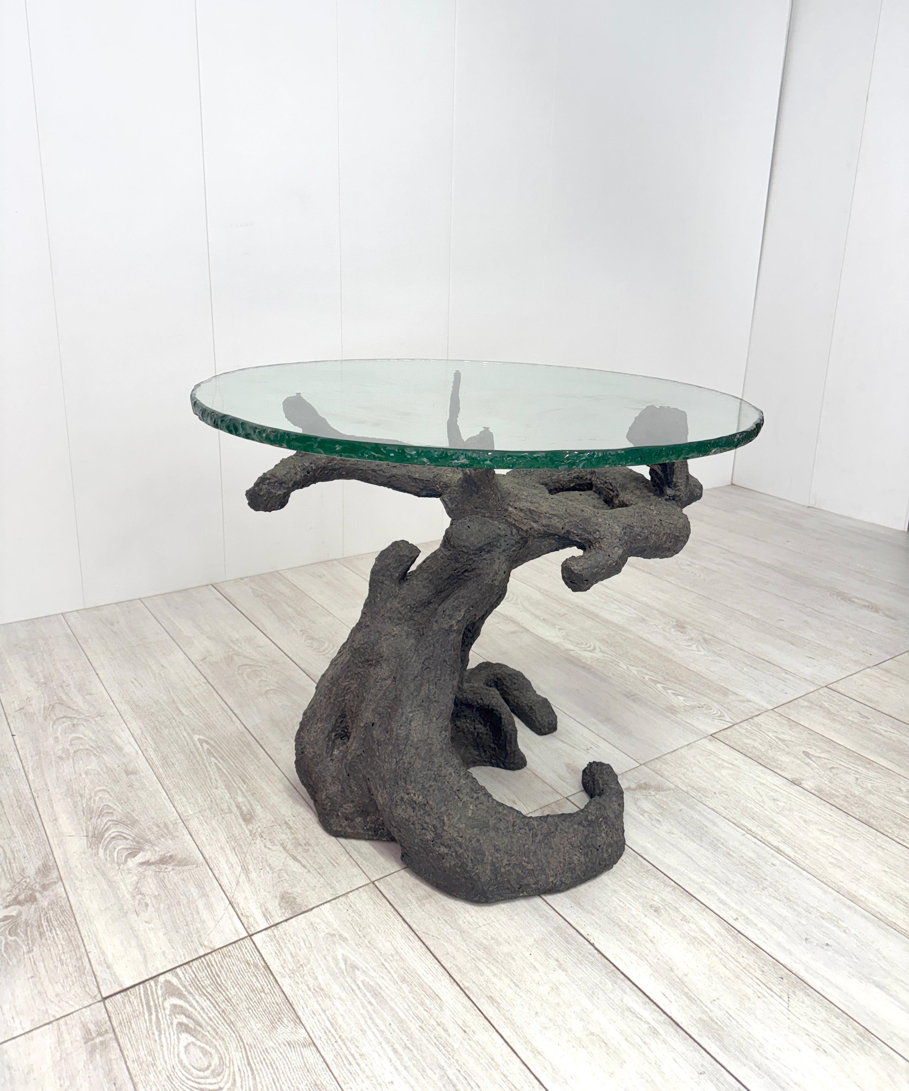 Besonderer baumförmiger Tisch aus Bronze, italienisches Erzeugnis, 1970er Jahre im Zustand „Gut“ im Angebot in Rivoli, IT