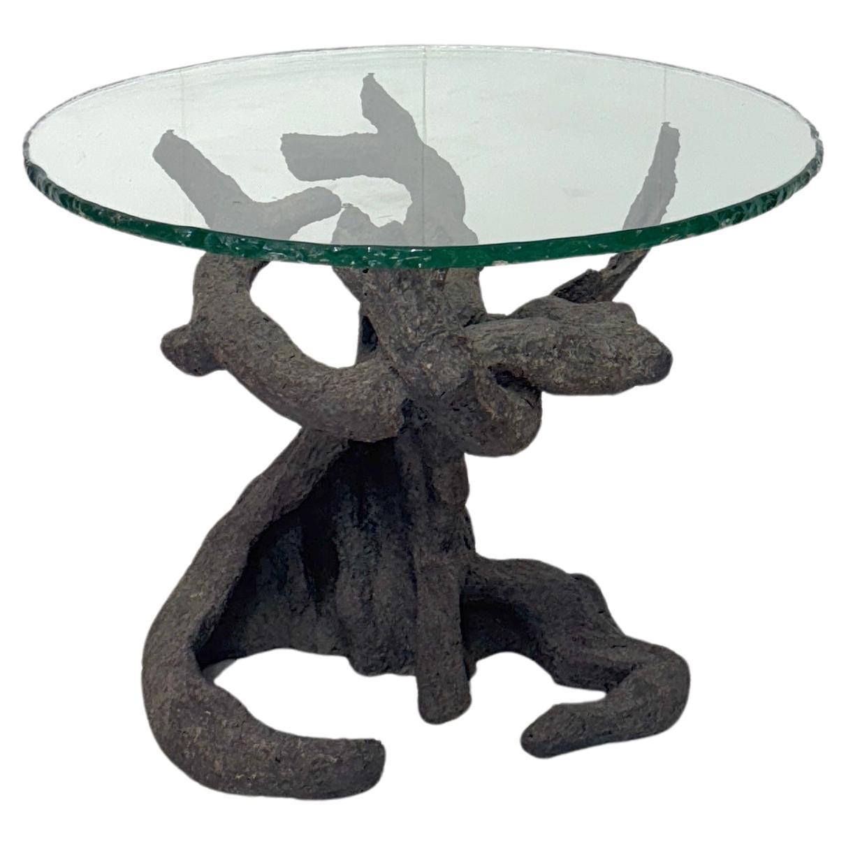 Besonderer baumförmiger Tisch aus Bronze, italienisches Erzeugnis, 1970er Jahre im Angebot