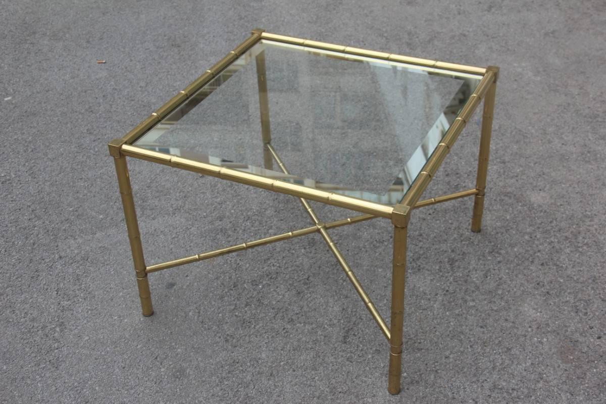 Coffee Table in Solid Brass and glass Italian Design 1970s  In Excellent Condition For Sale In Palermo, Sicily