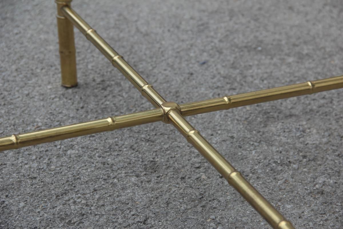 Late 20th Century Coffee Table in Solid Brass and glass Italian Design 1970s  For Sale