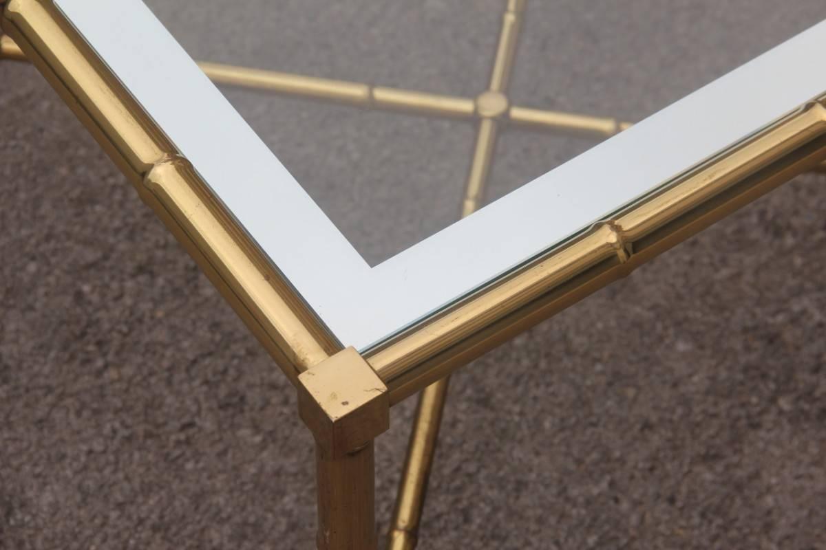 Coffee Table in Solid Brass and glass Italian Design 1970s  For Sale 4