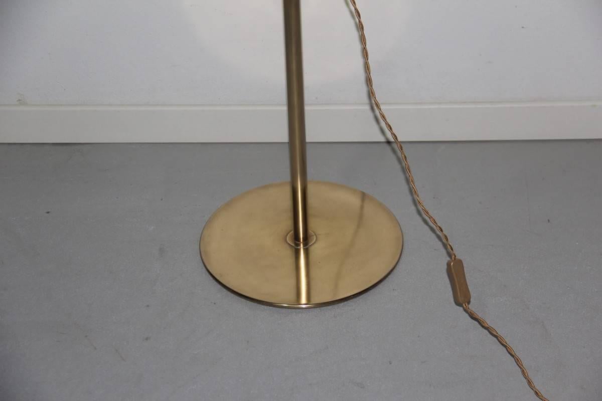 Metal Floor Lamp Flowers metal lacquered brass Italian design 1970