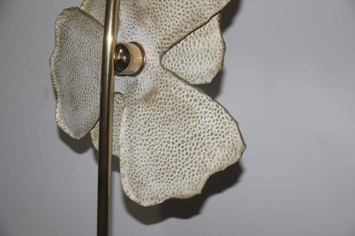 Floor Lamp Flowers metal lacquered brass Italian design 1970 3