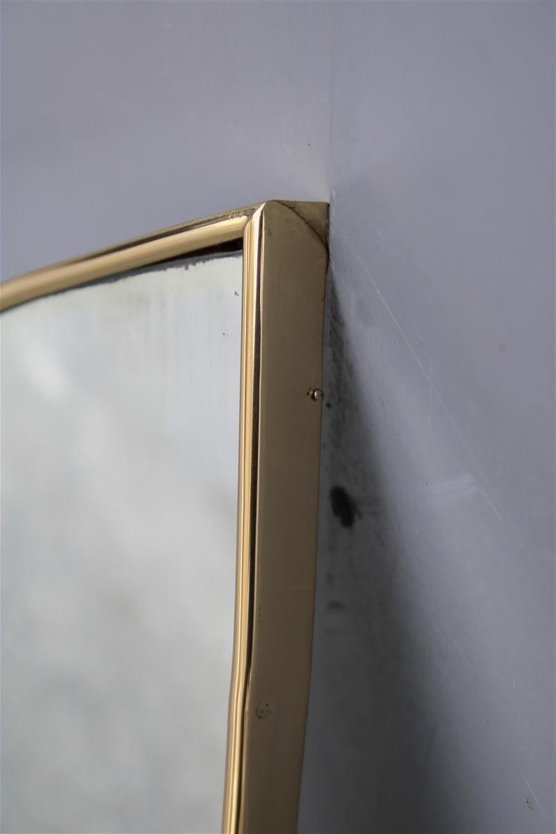 Mid-20th Century Particular Midcentury Italian Eye Shaped Mirror in Shaped Brass 1950s For Sale