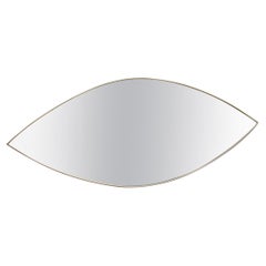 Particular Midcentury Italian Eye Shaped Mirror in Shaped Brass 1950s