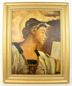 Antique Italian Renaissance  Figurative Oil Painting 1920's