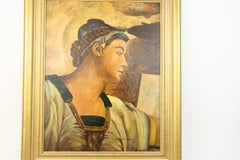 Antique Italian Renaissance Oil Painting, Signed, 1920s, 18x14