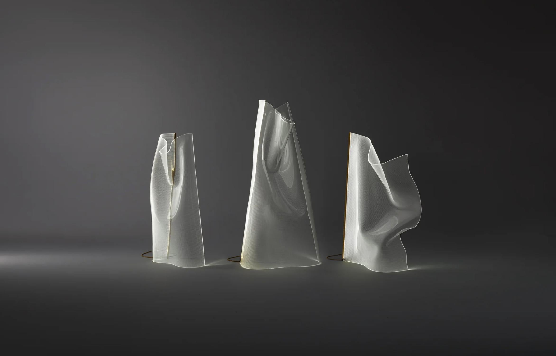 Partisans Gweilo Han Gr Golden Led Lampada da terra a profilo per Parachilna in vendita 3