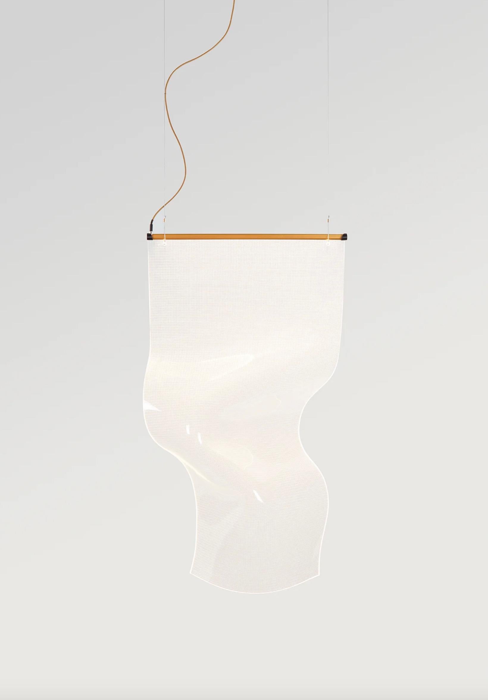 Partisans Gweilo Zhou Pe Suspension Lamp For Parachilna 

This collection is composed of a thermoformed acrylic and an extruded aluminum profile housing an LED strip. they is carefully hand-sculpted one by one in Barcelona. due to its artisanal