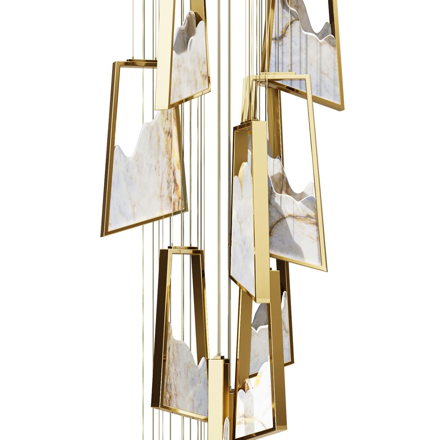 Brass Partner Chandelier For Sale