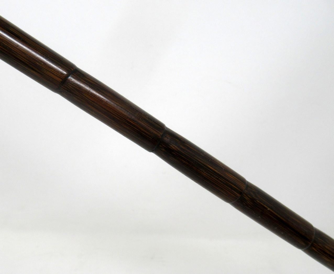 19th Century Partridge Wood Walking Stick Thomas Davis Sterling Silver Mount Hallmark 1924