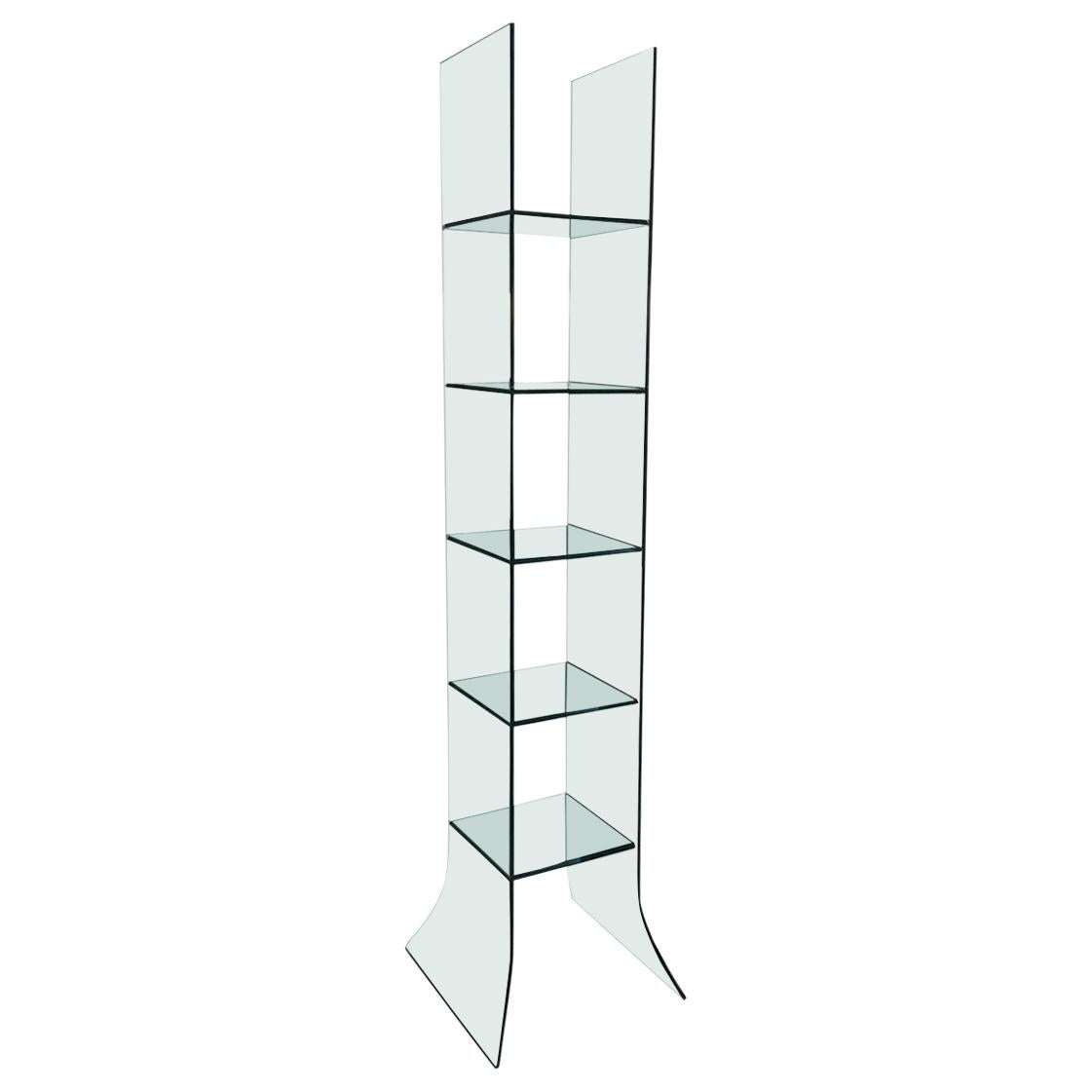 A Geometric Brass and Glass Bookcase by Romeo Rega at 1stDibs