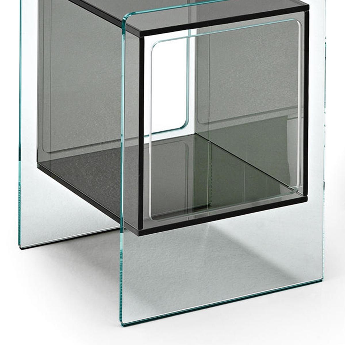 italien Table d'appoint carrée noire Parts Square en vente