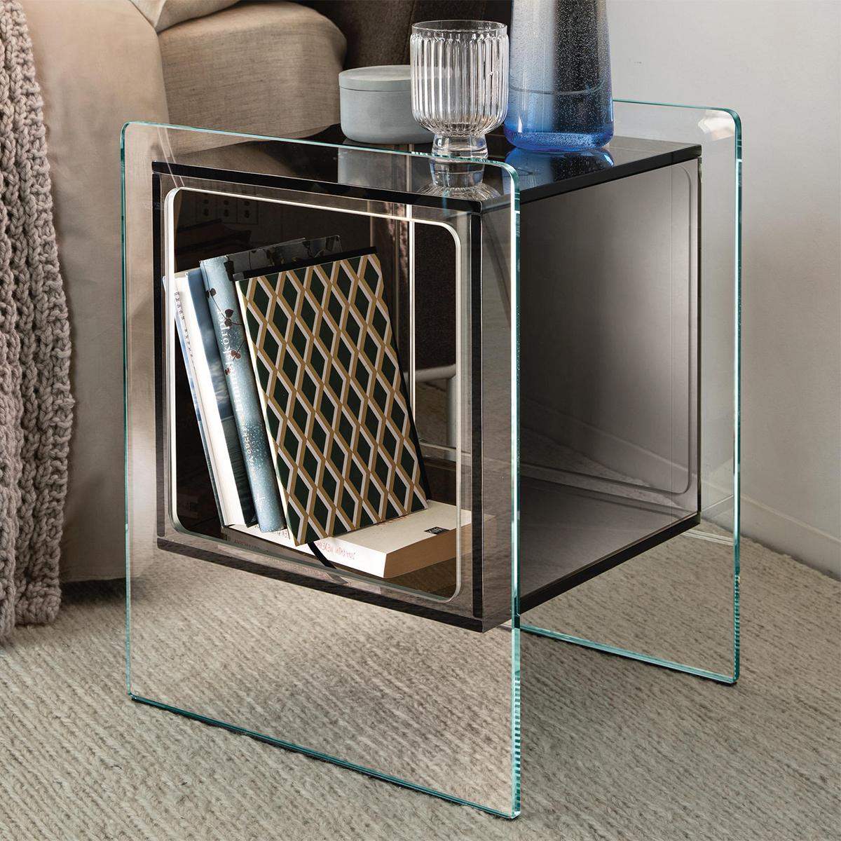 Contemporary Parts Square Black Side Table For Sale