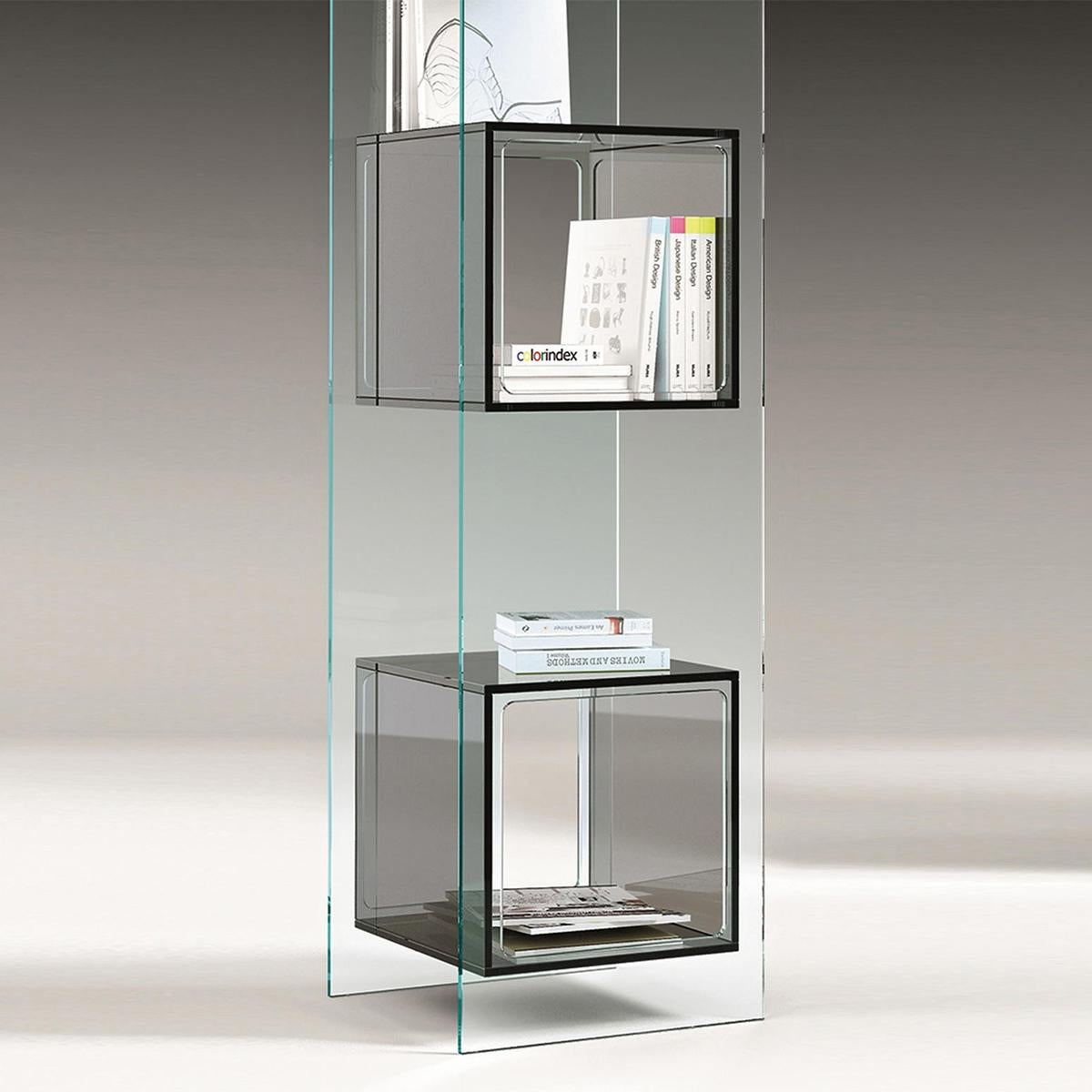 Parts Square Glass Bookcase In New Condition For Sale In Paris, FR