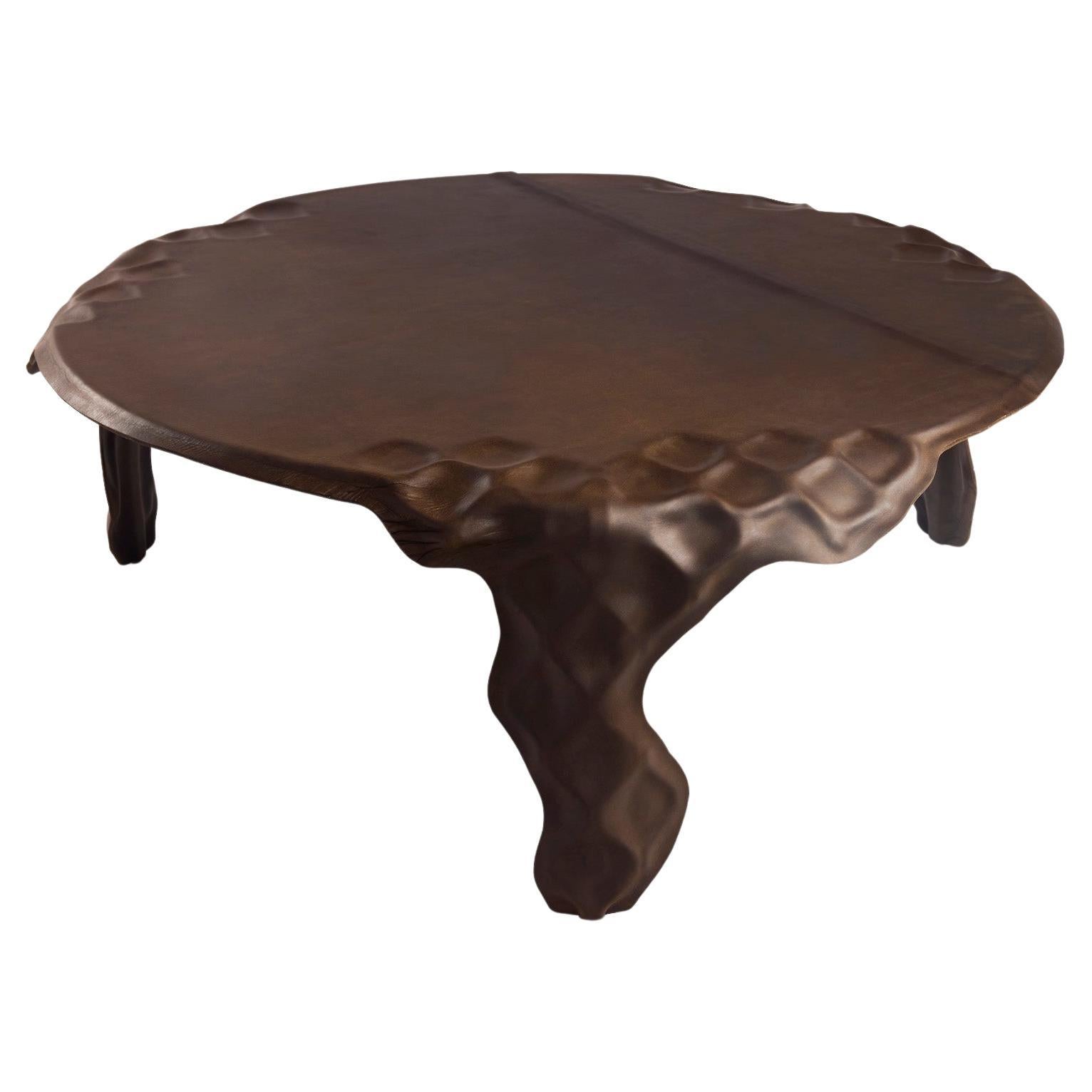 'Partu' Italian Leather Coffee Table by Trent Jansen & Johnny Nargoodah For Sale