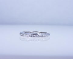 Partway Round Brilliant Diamond Band in 18k White Gold