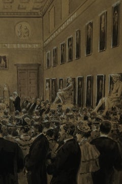 “Party at the Ballroom of the Royal Academy, Copenhagen” Knud Gamborg, C.1875.