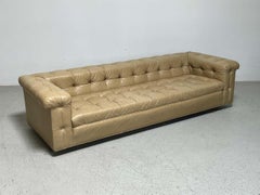 Party Sofa by Edward Wormley for Dunbar in Original Leather