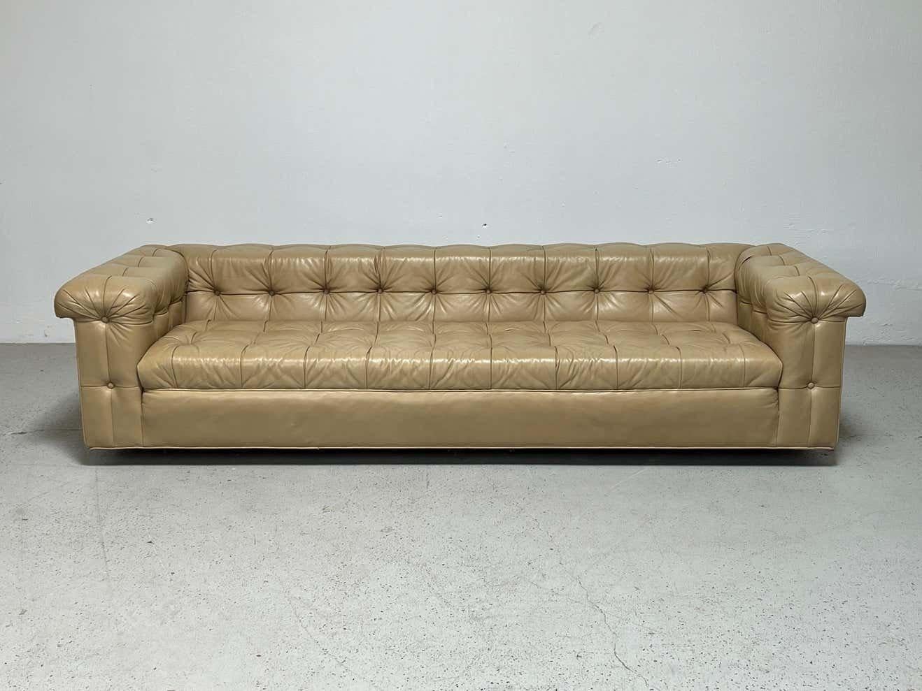 Party-Sofa von Edward Wormley für Dunbar aus Original-Leder  im Angebot 2