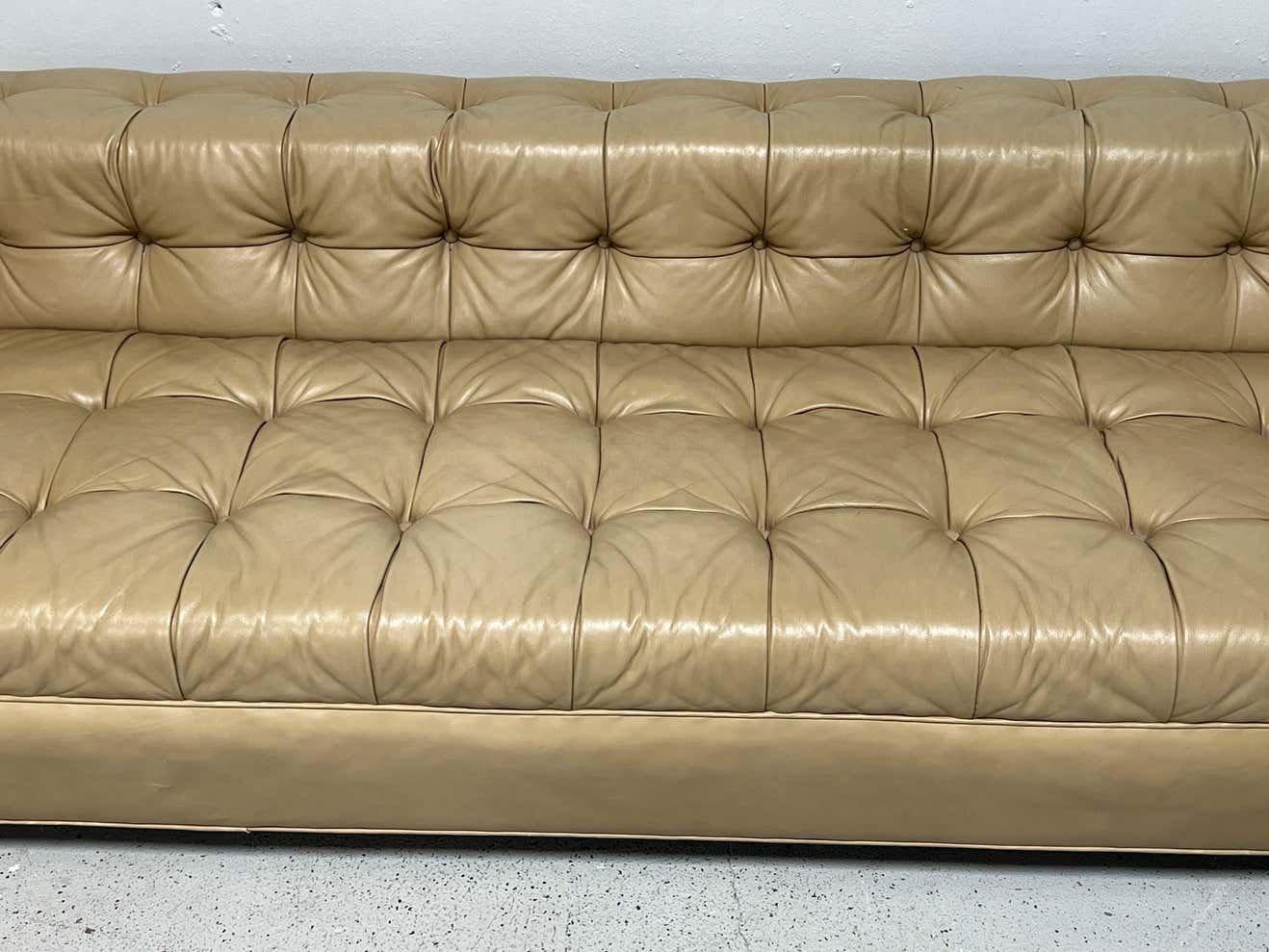 Party Sofa by Edward Wormley for Dunbar in Original Leather  For Sale 4