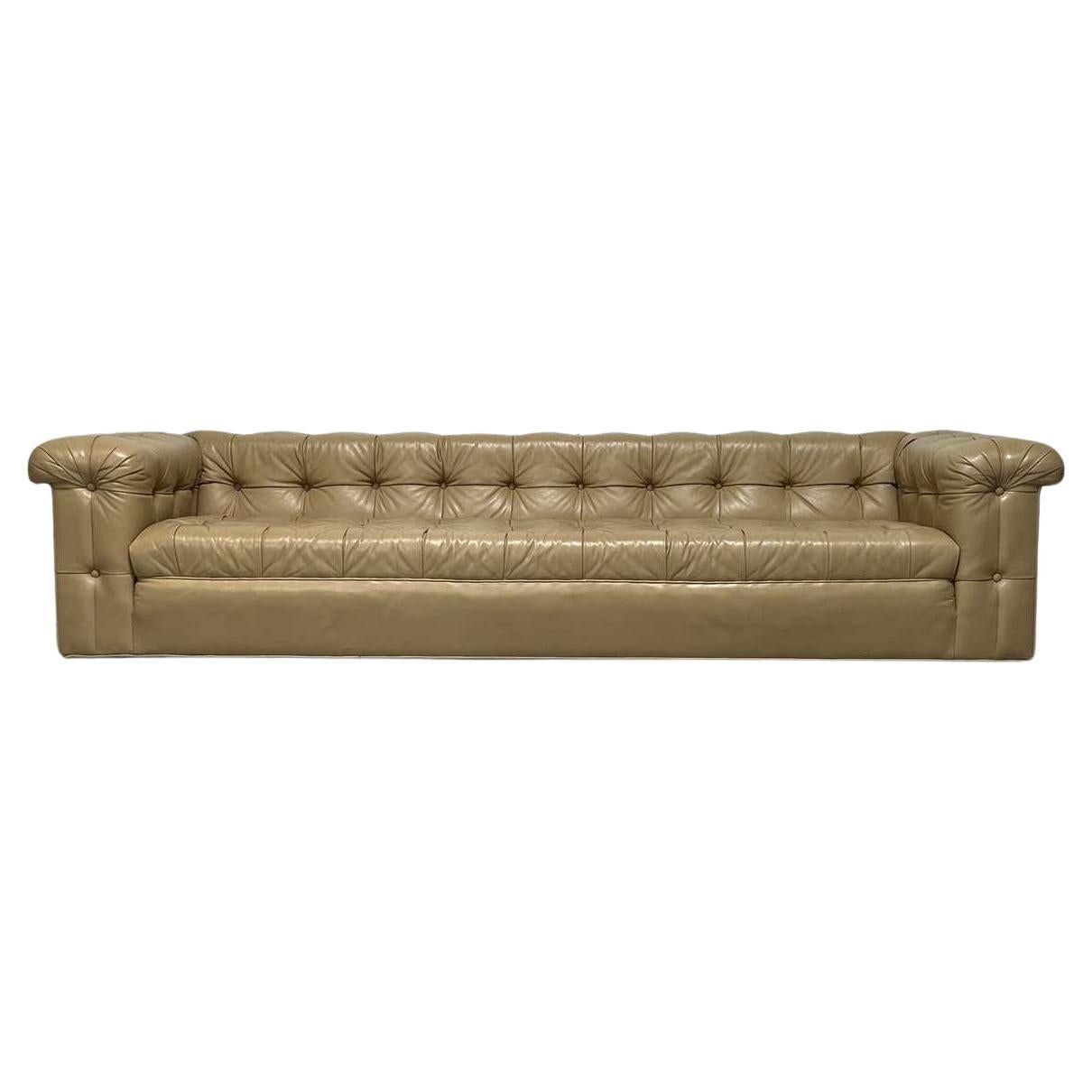 Party-Sofa von Edward Wormley für Dunbar aus Original-Leder 