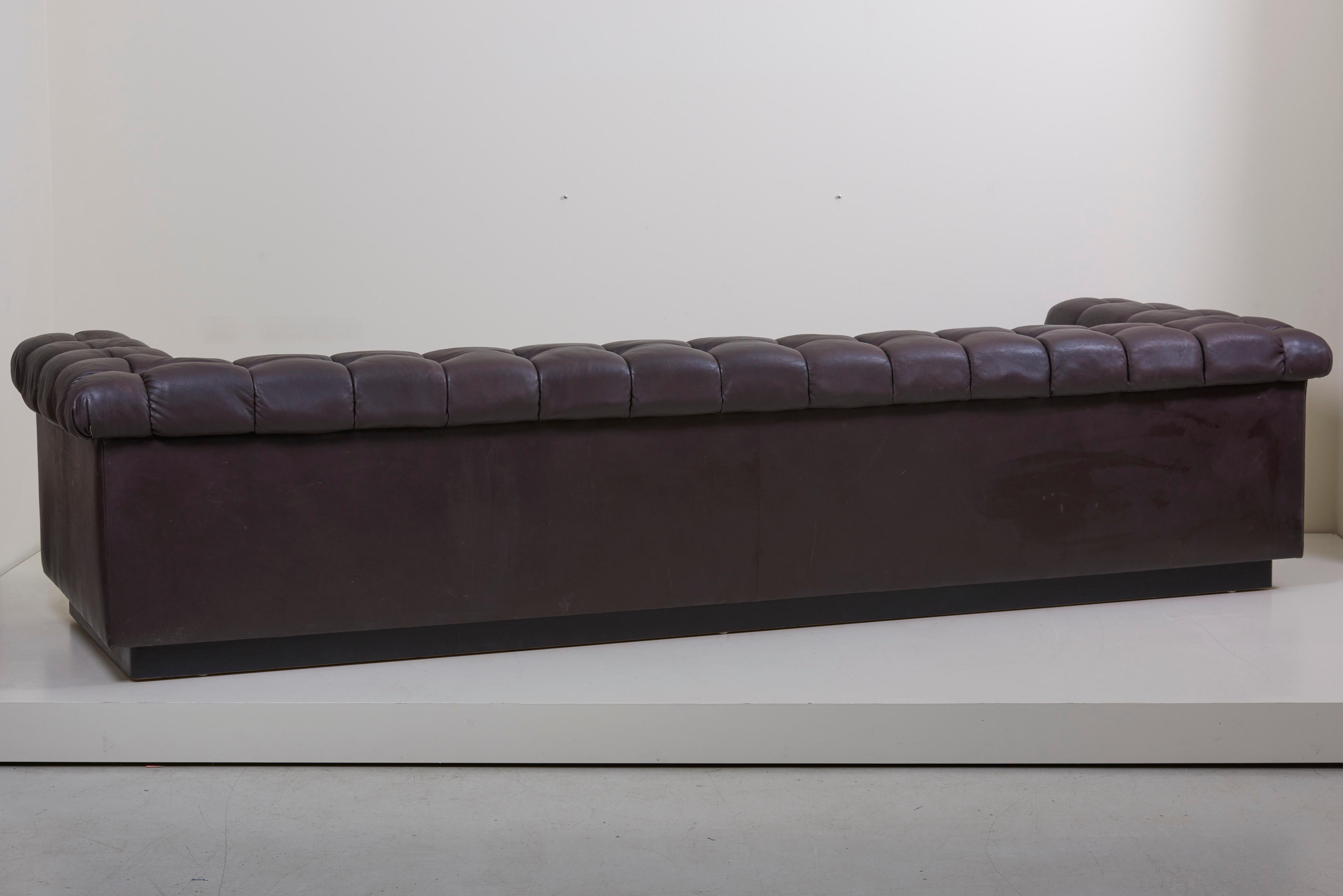Party Sofa Model 5407 in Dark Brown Leather by Edward Wormley for Dunbar 4