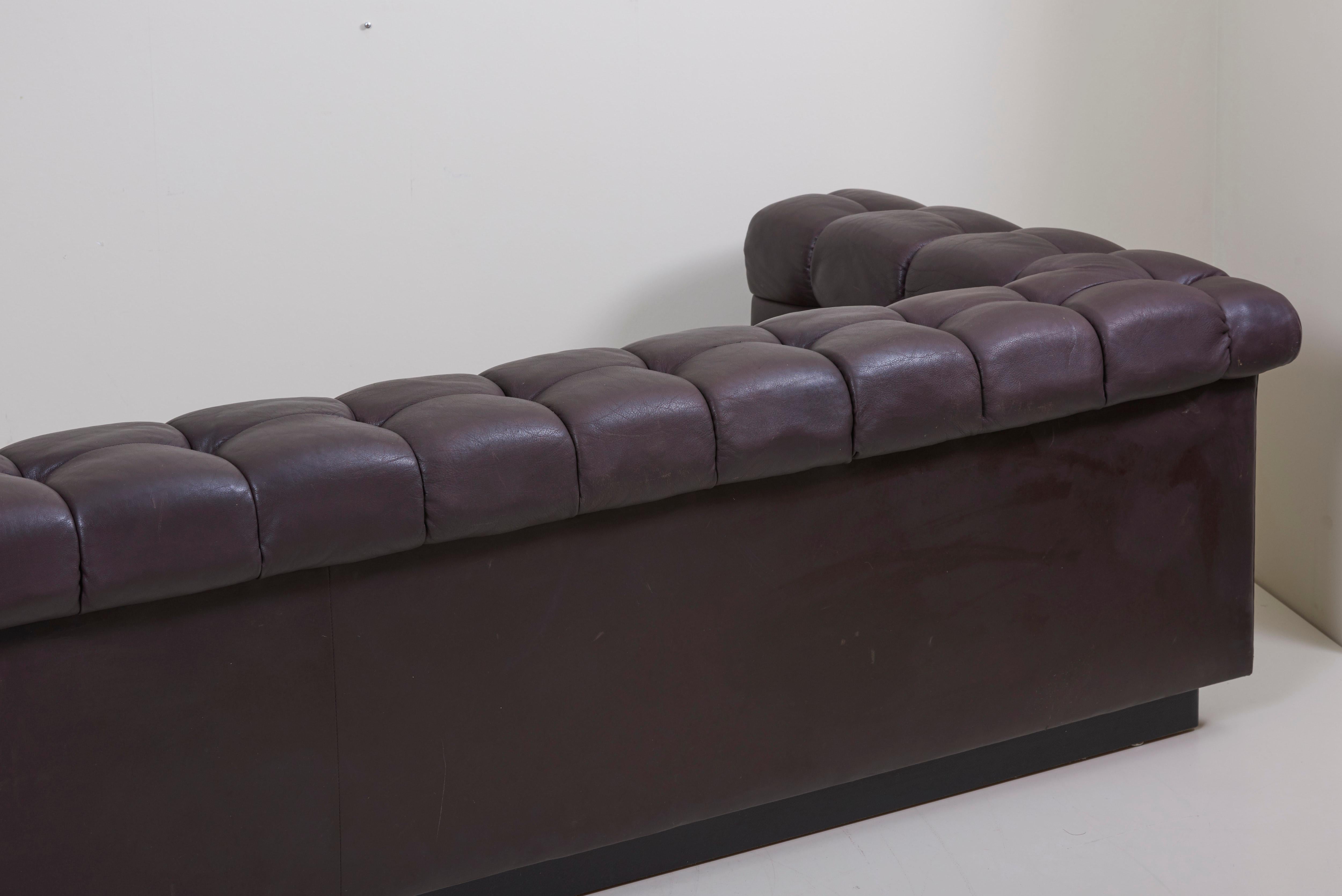 Party Sofa Model 5407 in Dark Brown Leather by Edward Wormley for Dunbar 6