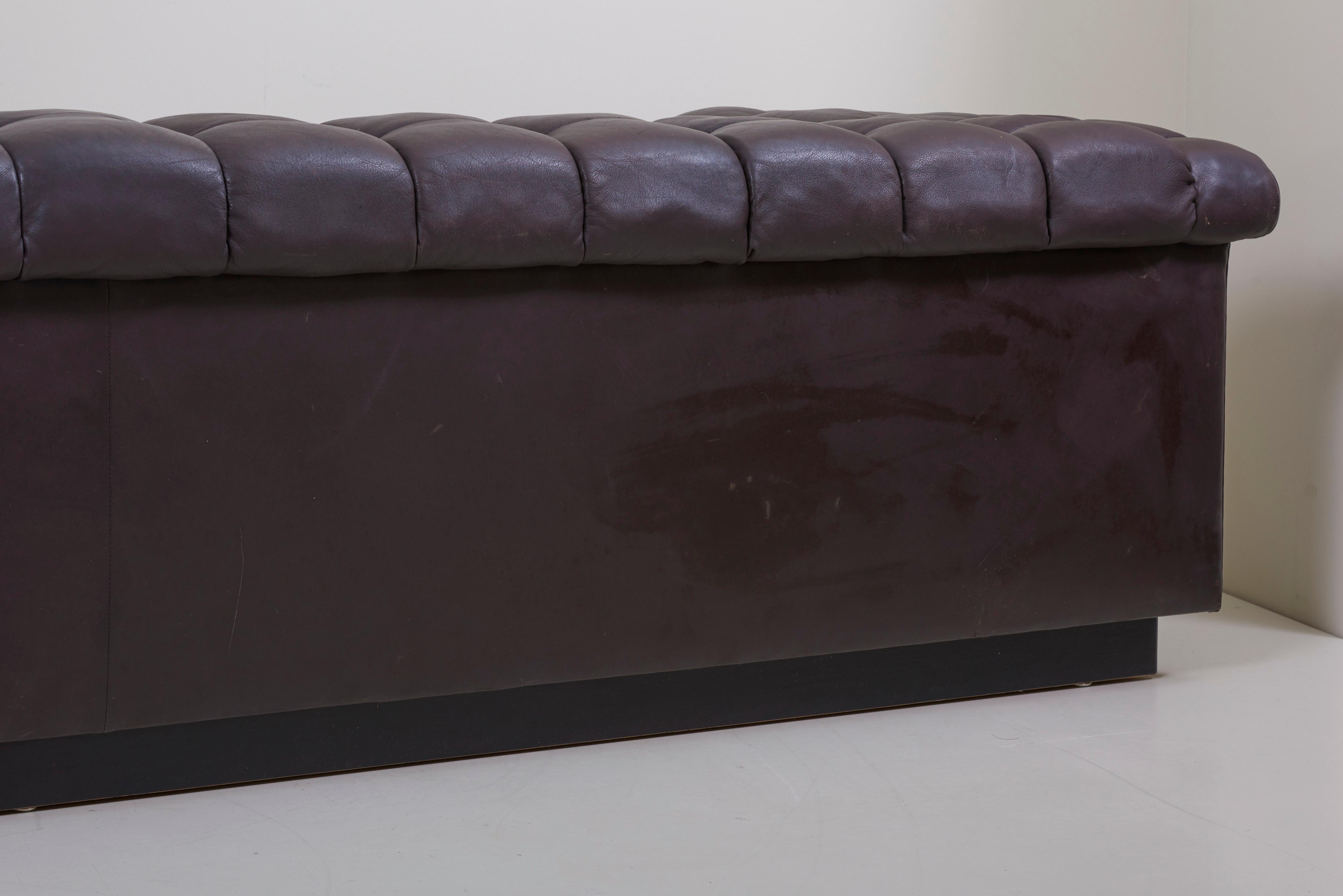 Party Sofa Model 5407 in Dark Brown Leather by Edward Wormley for Dunbar 7