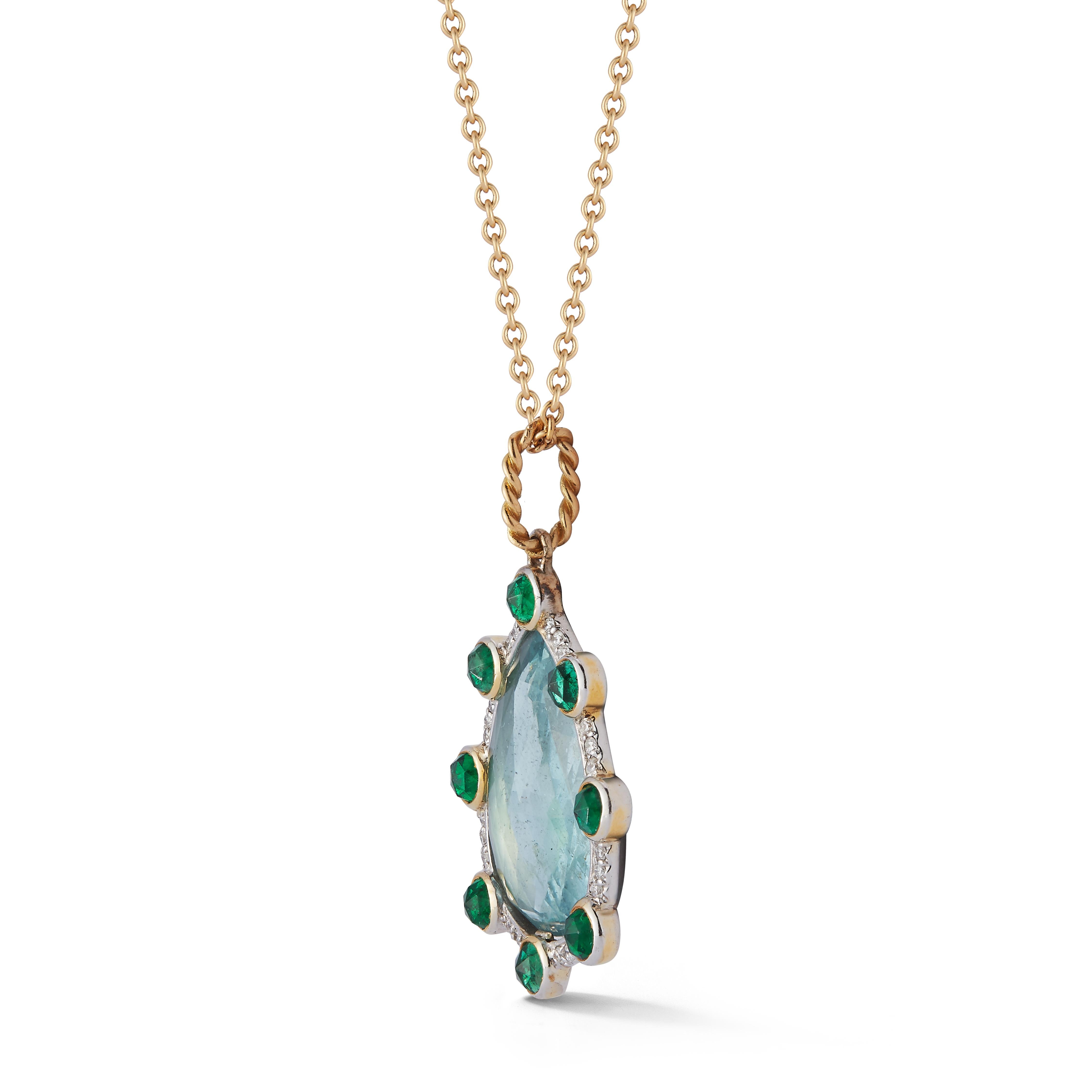 aquamarine and emerald necklace