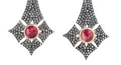 Parulina Arabian Nights Diamond and Pink Tourmaline Earrings
