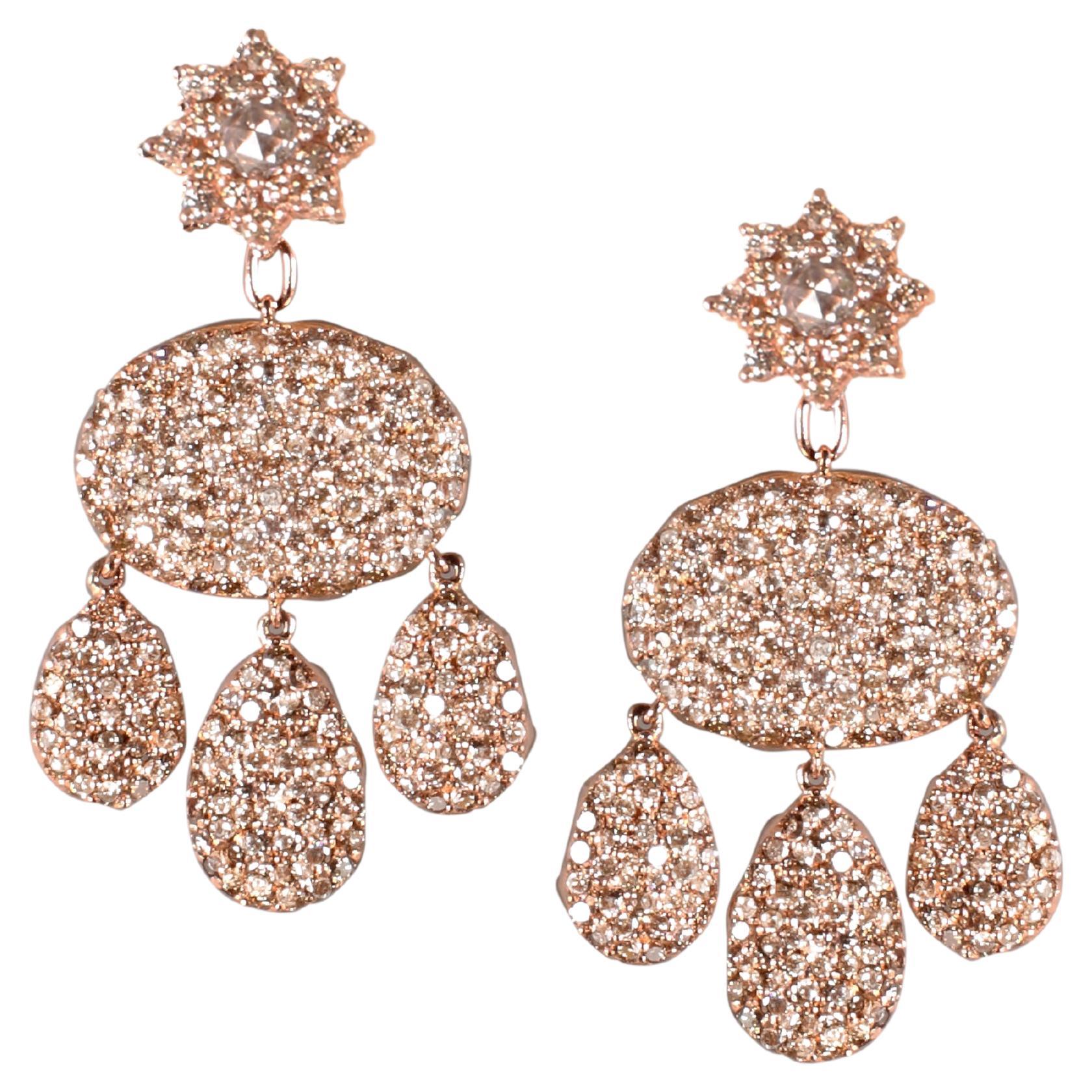 Parulina Diamond and Rubellite Earrings For Sale