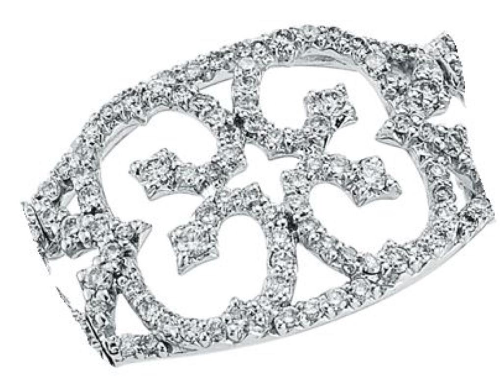 Parulina Diamond Cuff Bangle in 18K White Gold In New Condition For Sale In Greenwich, CT