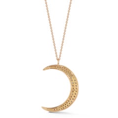 Parulina Diamond Moon Pendant in 14K Yellow Gold