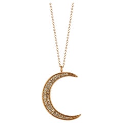 Parulina Diamond Moon Pendant in 14K Yellow Gold