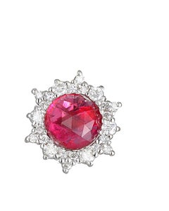 Parulina Rubellite and Diamond Studs