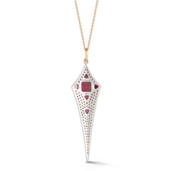 Parulina Ruby and Diamond Pendant in 18K Yellow Gold
