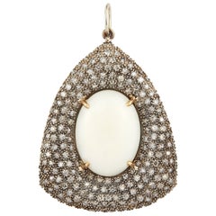 Parulina White Coral and Diamond Pendant