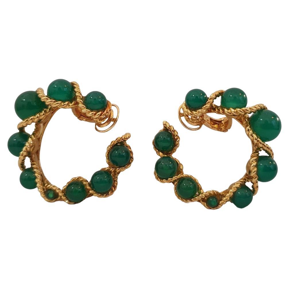 Parure Boucheron, En or Jaune 18 Carats Et Chrysoprases For Sale