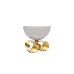 Parure I Small Glass Bowl with Brass Base by Cristina Celstino